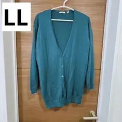 ユニクロ ウール100% カーディガン XL グリーン 薄手 春 夏