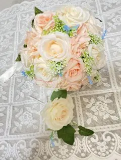 アーティシャルフラワー　ラウンドブーケ　ピンク