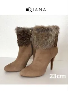 【未使用】DIANA♡ダイアナ　ラビットファー付きショートブーツ　23cm