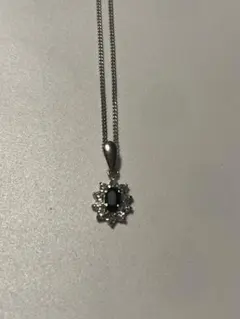 41オニキス風シルバー ネックレス