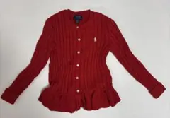 Polo Ralph Lauren 赤 カーディガン M (8-10)