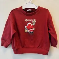 BREEZE クリスマス サンタ トレーナー 赤 90cm