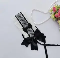 ヘッドドレス 黒白 ロリータレース ゴスロリ コスプレ メイド系 地雷系 オタ活