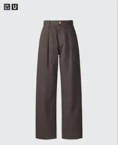 uniqloU ユニクロユー デニムタックパンツ ブラウン 26インチ