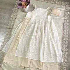 サマンサモスモス　新品　オーバーレース　リネン　キャミワンピース