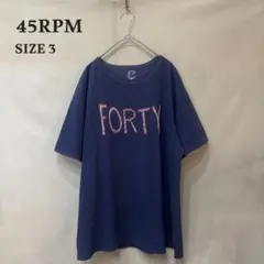 45Rpm半袖 ロゴ インディゴ染め Tシャツ ネイビー レディース 3 Lのサムネイル