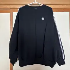 CONVERSE ブラック スウェット トレーナー 裏起毛 スクール