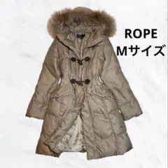 【美品】ロペ ダッフルロングダウンコート 9号 M ベージュ Aライン3way
