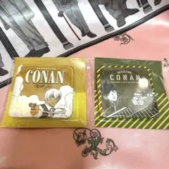 コナン探偵社　スクエア缶バッジ　赤井、安室　２個セット