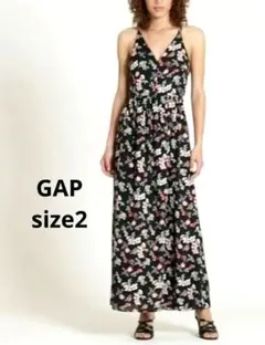超美品　GAP　ギャップ　花柄　ロング　キャミ　マキシ　ワンピース　2