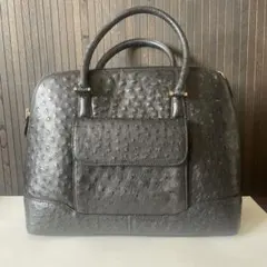 ブラックオーストリッチレザーハンドバッグ