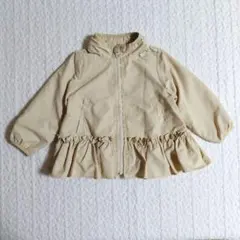 プティマイン　【撥水加工】ペプラムウィンブレ　薄ベージュ　90