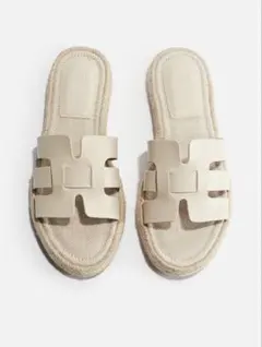H&M エスパドリーユ サンダル ベージュ 37のサムネイル