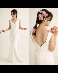 前撮り/ブライダル/ドレスプロダクションドレス ホワイト 白 マーメイド タイト