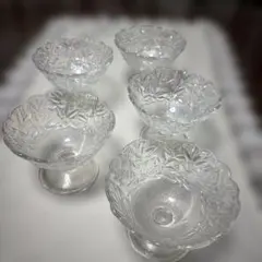 透明ガラス デザートカップ 5個