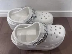 超厚底 サンダル 白