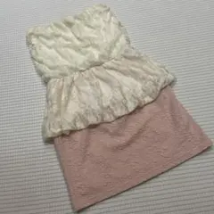 花柄刺繍レース　チューブトップ　ワンピース