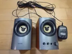 マルチメディアスピーカー　ELECOM MS-130SV 木製　動作確認済みのサムネイル