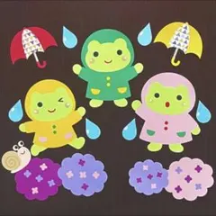 壁面飾り/保育壁面/梅雨/かえるの合唱/てるてる坊主/雨/6月 - メルカリ