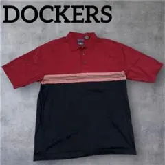 DOCKERS 半袖ポロシャツ 切替 レッド 黒 US古着のサムネイル