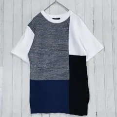 BEAMS HEART ビームスハート カラーブロック 半袖Tシャツ ニット　Sのサムネイル