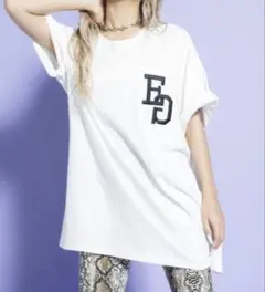 EGOIST ロゴ刺繍 半袖Tシャツ ホワイト