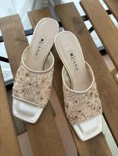 【DIANA】絵画シリーズ⭐️刺繍ビジューミュール⭐️XS（〜21.5cm）