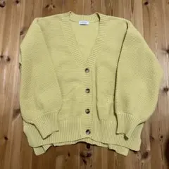 tiptop カーディガン ニット 長袖 ポケット付き イエロー