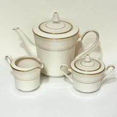 【 ノリタケ アイボリーチャイナ レース ティーセット 3点 美品 】
