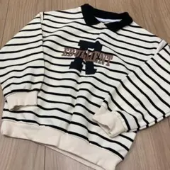 ボーダー　トレーナー　長袖　120 襟付き　男の子　女の子　春　秋