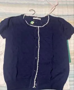 KLEIN PLUS ネイビー 半袖カーディガン