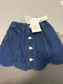 ブルーデニムスカート 90cm スカラップヘム