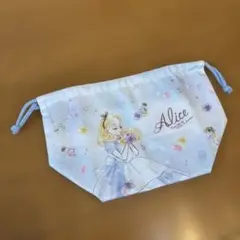 ディズニー　アリスの巾着袋 水色