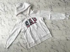 【希少】GAP ジップアップパーカー ホワイト 星条旗柄