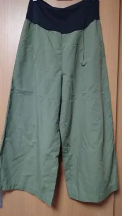 オリーブグリーン ワイドパンツ M