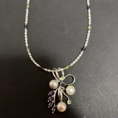 淡水パールとアメジストのネックレス　最終値下げ　週末価格