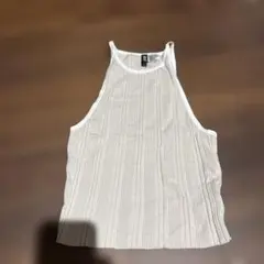 H&M リブ編みタンクトップ Sサイズ ホワイト