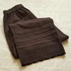新品　SM2☆ブラック／リサイクルコットン裾レースペチパンツ