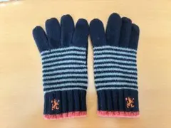 R.NEWBOLD ネイビー グレー ストライプ 手袋