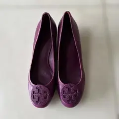 新品未使用　Tory Burch ウェッジソール パンプス パープル 7Mのサムネイル