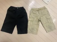 ユニクロカーゴハーフパンツ 黒2点セット120cm140cm