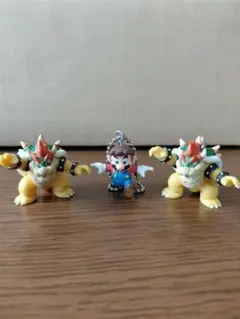 マリオ（チェーン付き）とクッパ（チェーン無し／2体）フィギュアセット