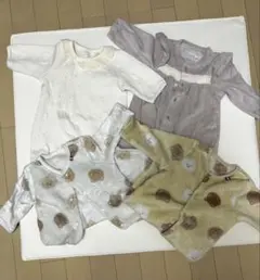 バースデイしまむらロンパース　カバーオールセット60 70ベビー秋冬オーガニック