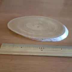 天然木製　飾り台　花置き　花台　インテリア置台　楕円形　オーバルトレー　敷板