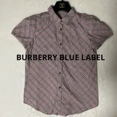 BURBERRY BLUE LABEL パフスリーブ ノバチェックブラウス