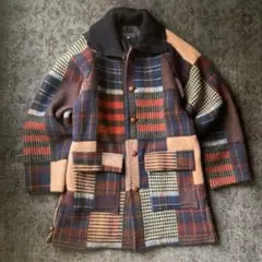 MARNI マルニ チェック柄 襟ファー付き 切替 ノーカラー ダウンコート 