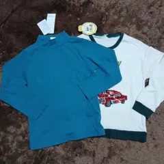 青と白の長袖カットソー 2点セット120cm