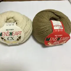 SKI YARN メンズハートCX BX 毛糸 2玉セット　スキー
