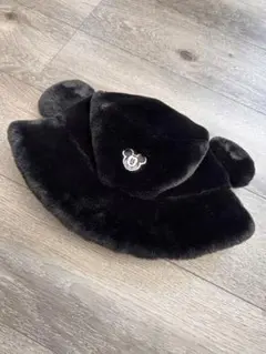 ミッキー 耳付き ブラック ハット もこもこ ディズニーリゾート 公式 冬 黒