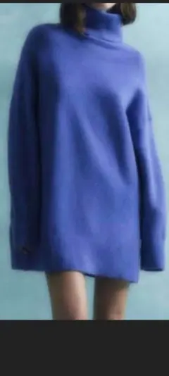 ZARA タートルネック ニット ブルー